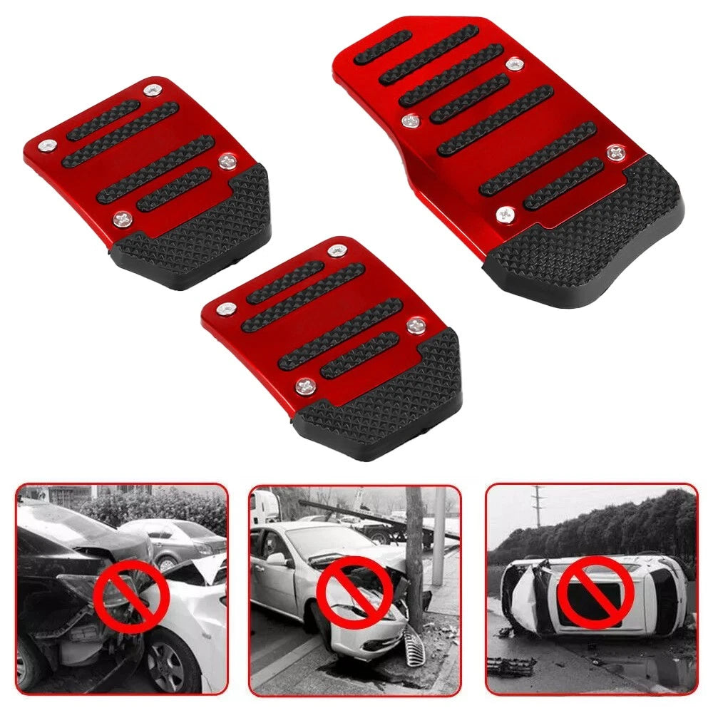 Universal NonSlip Automatic Brake Gas Foot Pedal Pad Cover Kit Accessories (Red) 6B93BC-57