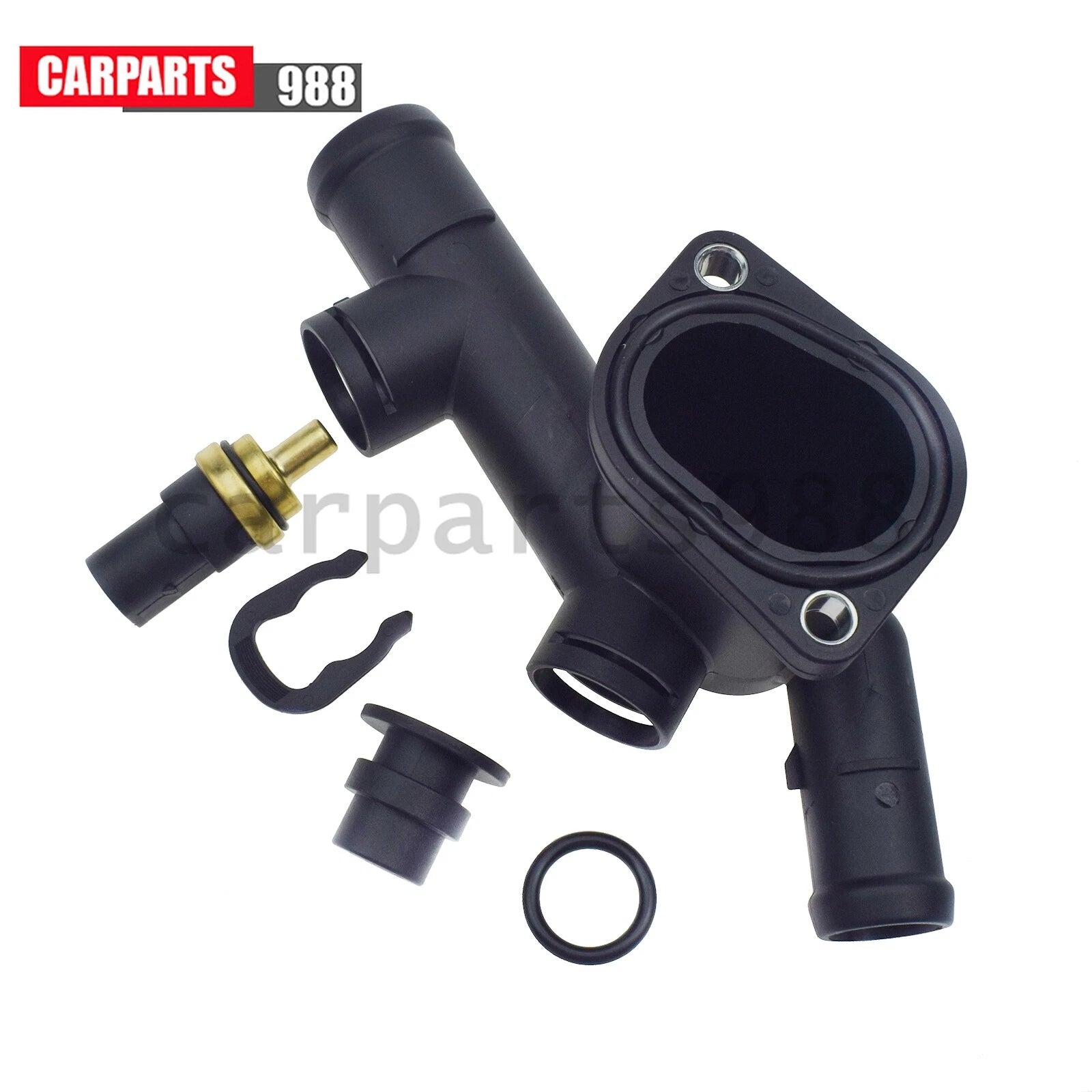 Coolant Flange Connector w/Sensor + Sealing Plug For VW Beetle 2.0L 06A121132C 6B93BC-57