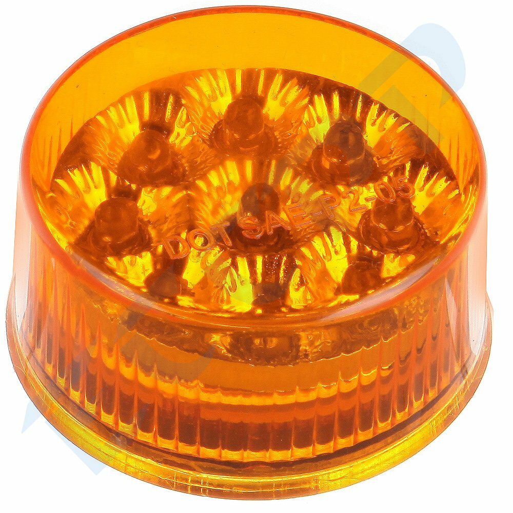 10x Round 2 inch Amber Side Marker 9 Led tail Light Trailer truck universal KOEEP