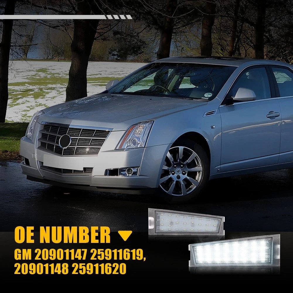 2X LED License Plate Light White For 2008-2010 Cadillac CTS 4-Door Sedan 6000K A 6B93BC-57