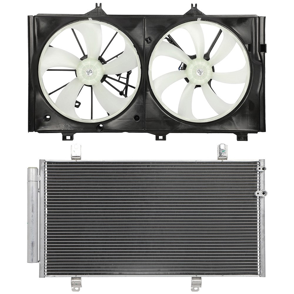 AC Condenser Cooling Fan Kit For 2005 2006 2007 2008 2009-2012 Toyota Avalon 6B93BC-57