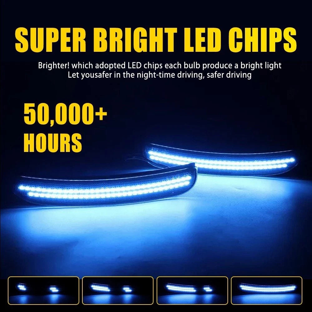 For 2015-23 Dodge Charger Blue Front Rear LED Side Marker Light Smoked Dynamic A 6B93BC-57