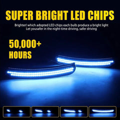 For 2015-23 Dodge Charger Blue Front Rear LED Side Marker Light Smoked Dynamic A 6B93BC-57