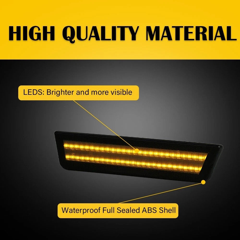 2x Smoked Lens Front Bumper LED Side Marker Light For 2008-2014 Dodge Challenger 6B93BC-57