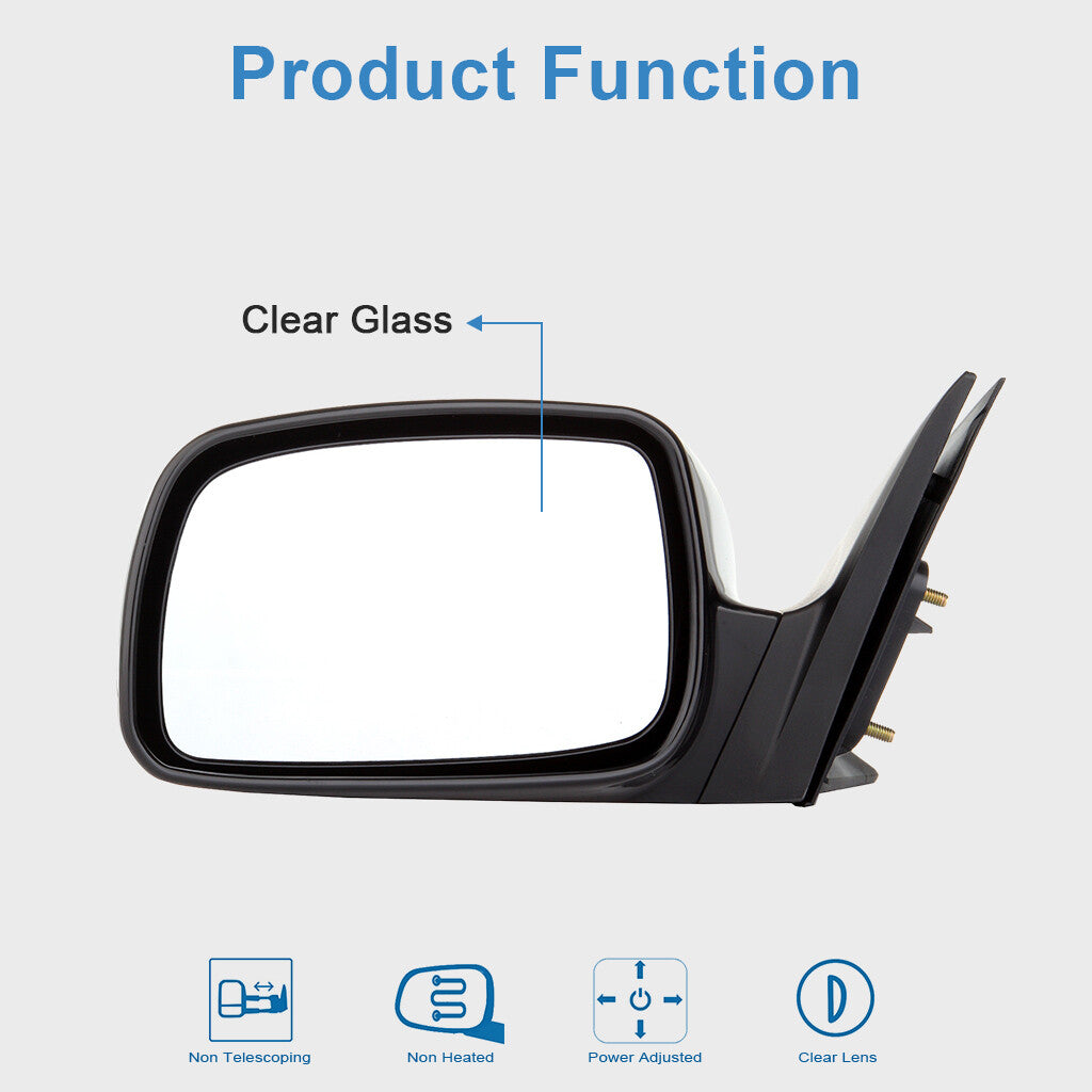 For 2007-2011 Toyota Camry Passenger Driver LR Power Black Mirrors PAIR Set 6B93BC-57