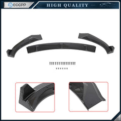For Tesla Model 3 2017-2020 3pcs Carbon Look Front Bumper Body Kit Lip 6B93BC-57