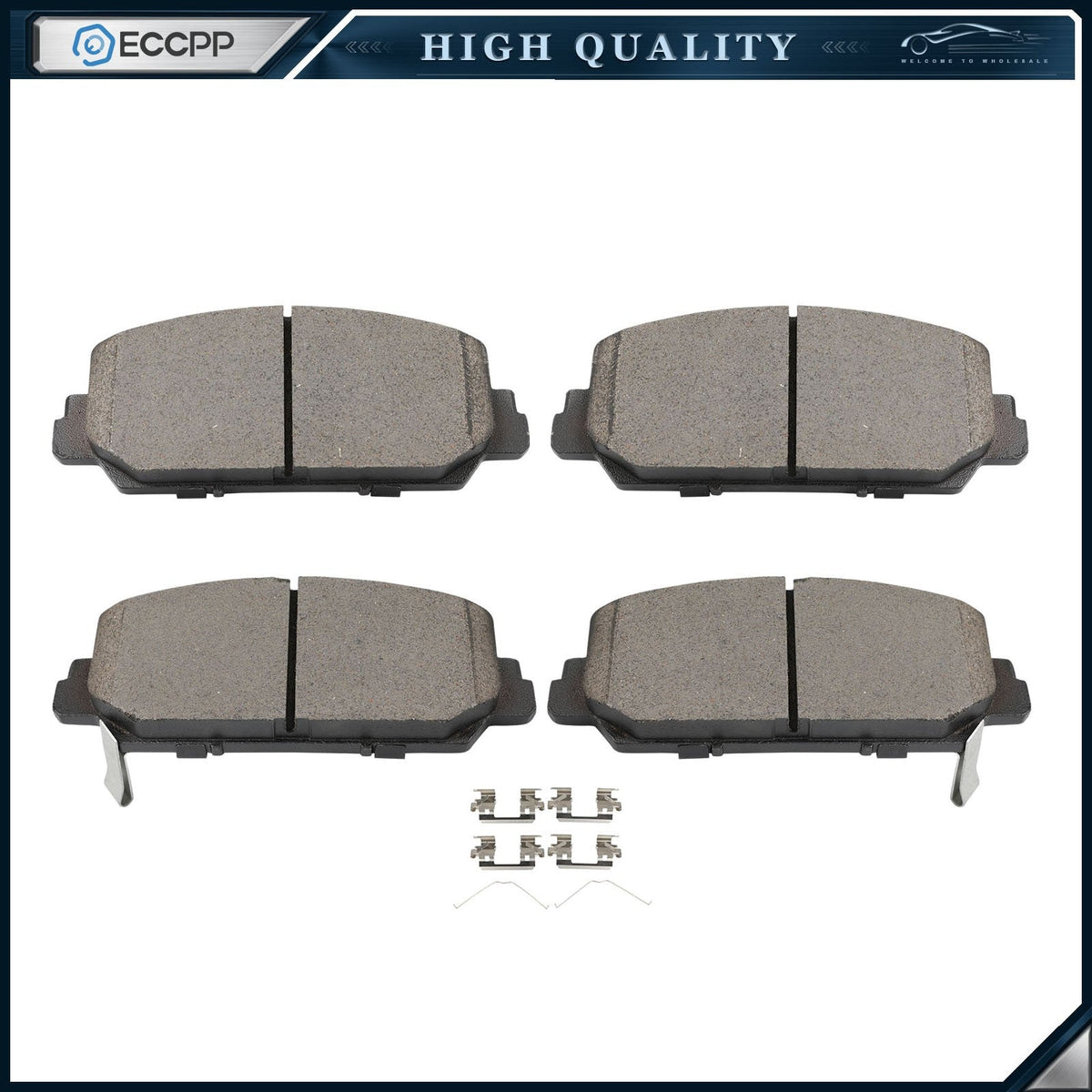Front Ceramic Brake Pads w/ Hardware for 2017 2018 Acura RDX RLX Honda Civic ILX 6B93BC-57