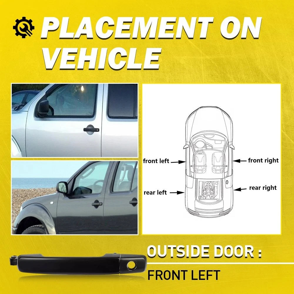 Outside Exterior Door Handle Black Front Driver For Nissan 2005-2008 Maxima EOA 6B93BC-57