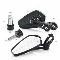 Universal 7/8" 22mm Motorcycle Handle Bar End Rearview Side Rear View Mirrors US