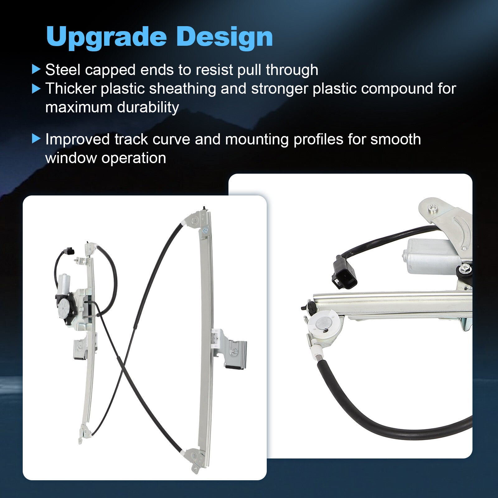 For 2004 Chevy GMC Cadillac Power Window Regulator & Motor Rear Driver Side Left 6B93BC-57