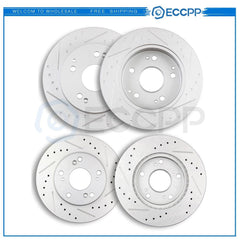 Front And Rear Drilled Slotted Brake Rotors For 2004 - 2005 Honda Civic 2.0L 6B93BC-57