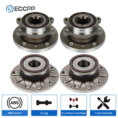 4X Wheel Hub Bearings FWD For 2010-2014 Volkswagen GTI Golf w/ 4-Bolt Flange 6B93BC-57