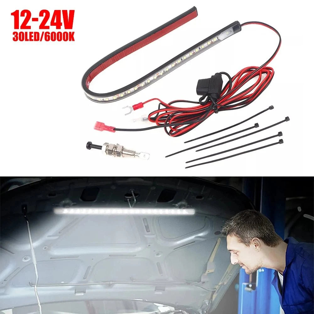 Under LED Hood Light Kit With Automatic on/off -Universal Fit Any Vehicle White 6B93BC-57