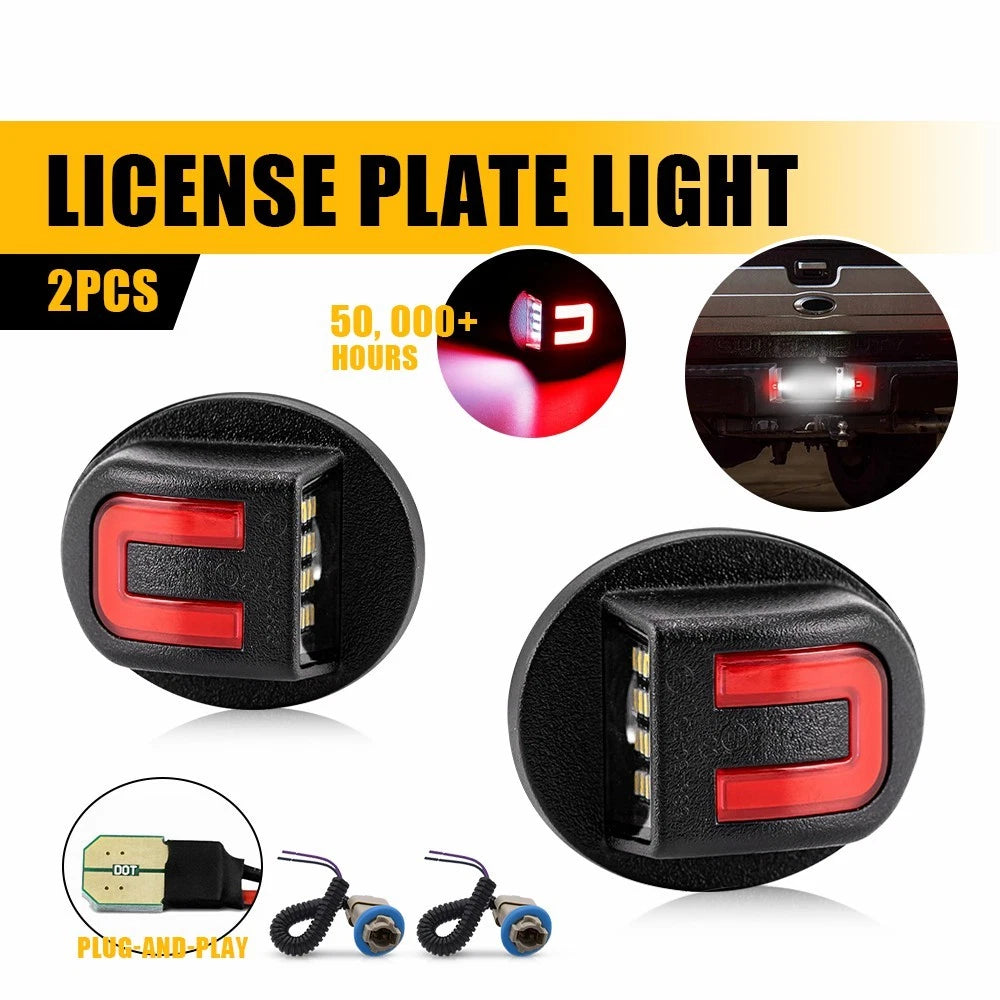 2X Red Tube LED License Plate Lights For Ford F150 F250 F350 Ranger Excursion EA 6B93BC-57
