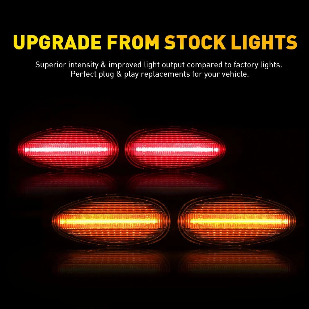 4x Smoked Fender LED Marker Lights for Chevrolet Silverado GMC Sierra 2001-2014 6B93BC-57