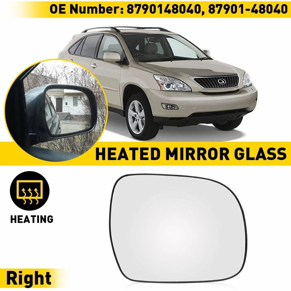 Right Passenger Side Heated Mirror Glass for 04-09 RX300 Lexus RX330 RX350 400H 6B93BC-57