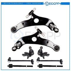 8x Front Lower Control Arms Ball Joints Tie Rods For 2004-2009 10 Toyota Sienna