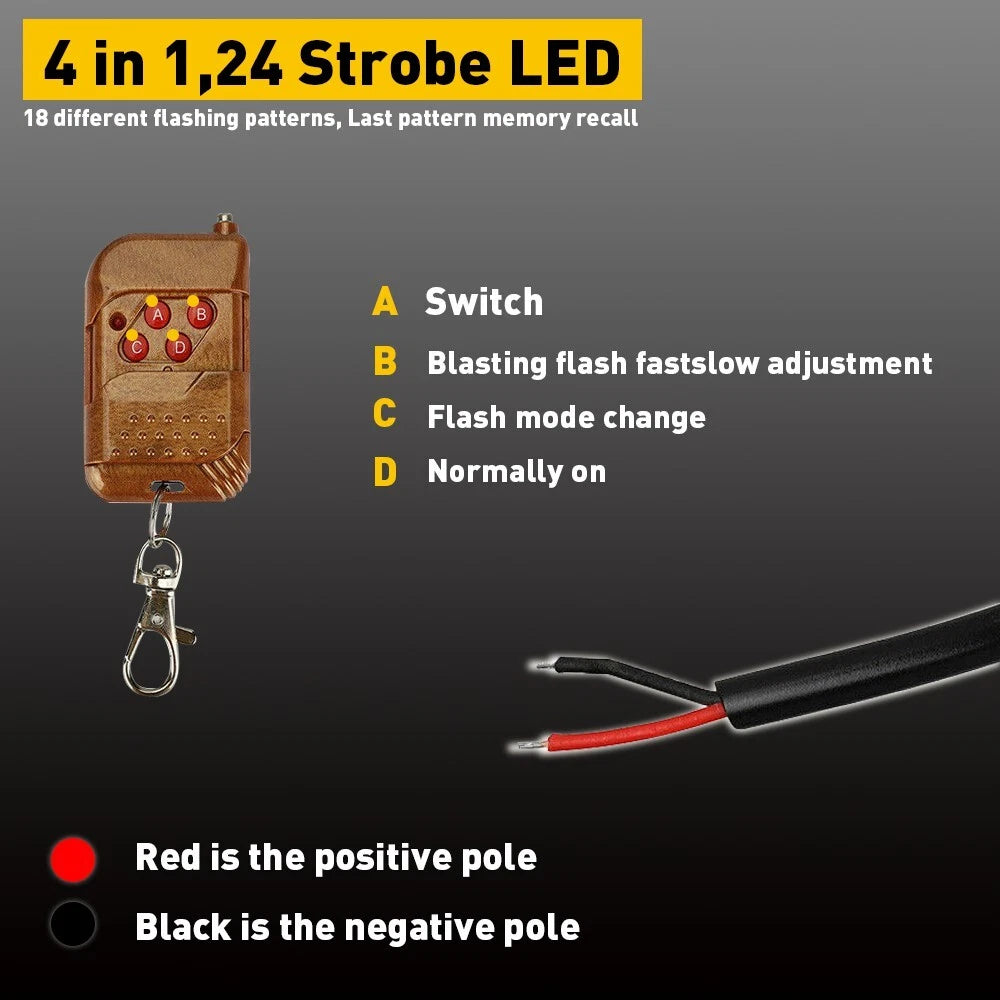 4PCS AMBER WHITE 6-LED STROBE LAMPS FLASHING WARNING LIGHTS FOR CAR TRUCK PICKUP 6B93BC-57