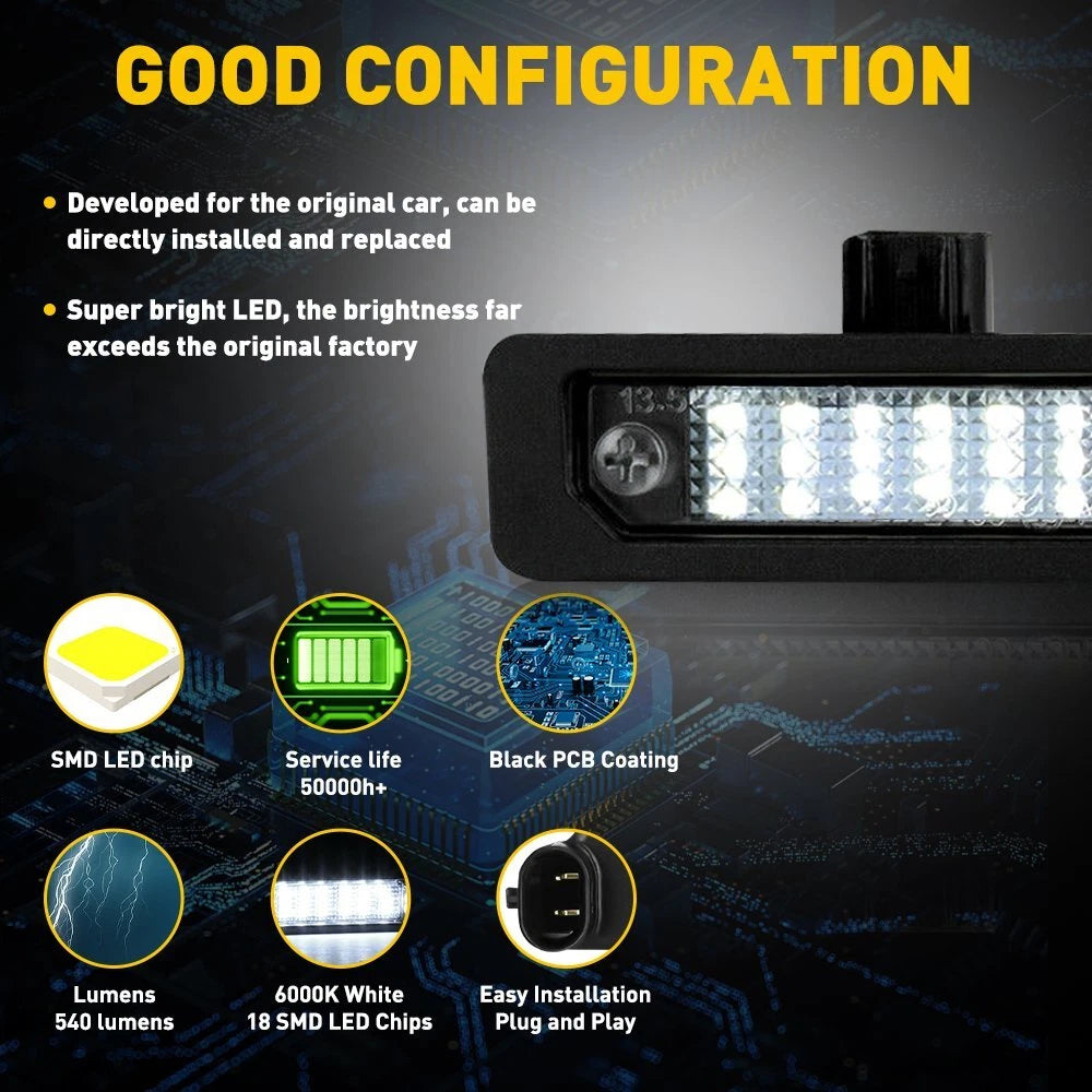 For 2010-14 Ford Mustang Flex "BRIGHTEST" WHITE LED License Plate Light Housing 6B93BC-57