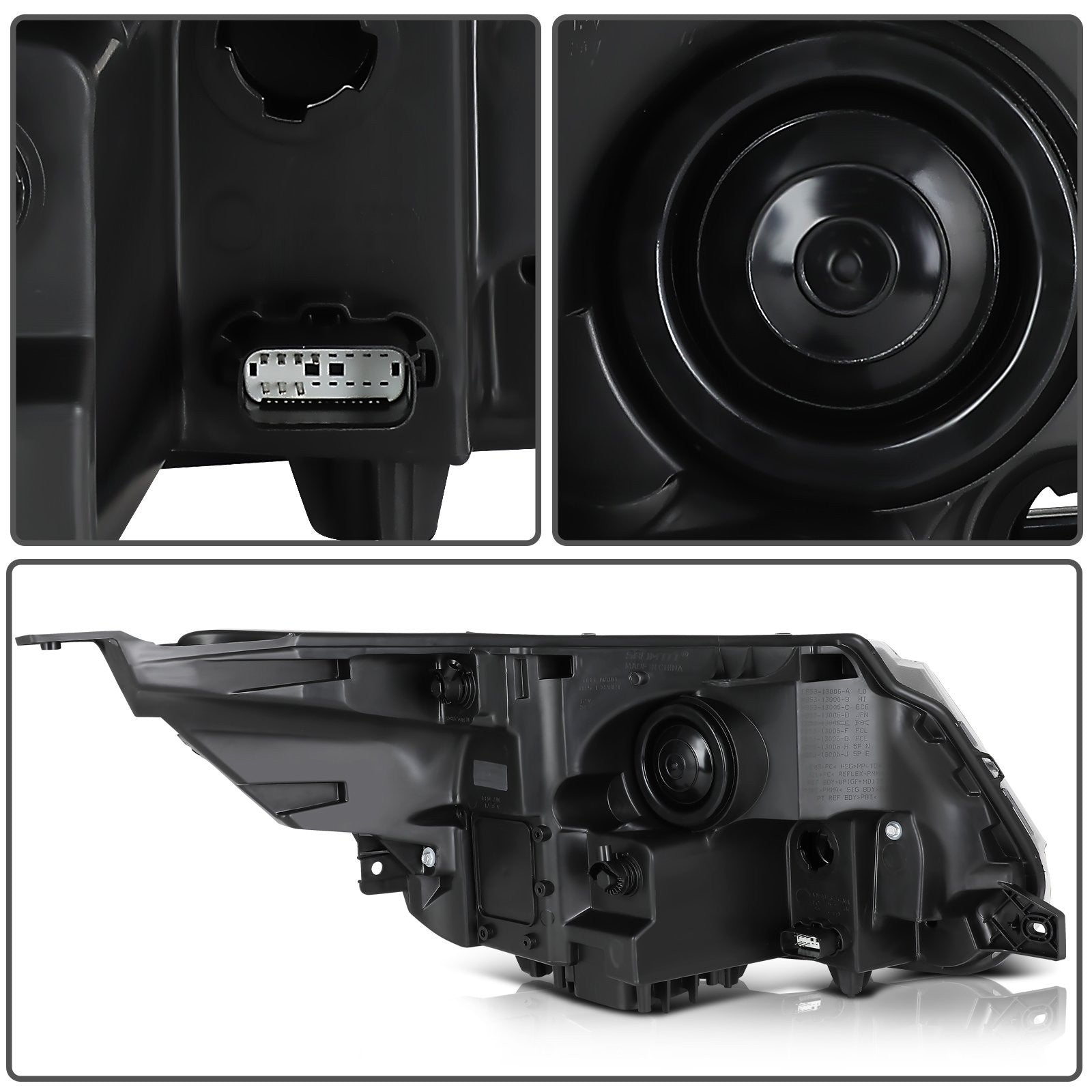 ECCPP Headlights Assembly For Ford Explorer 2.3L 3.5L 2016-2018 Pair Black Amber 6B93BC-57