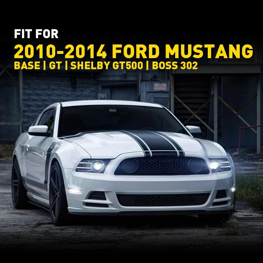 For 2010-14 Ford White Mustang LED Side Marker Light Lens Clear Front Rear 4pcs 6B93BC-57