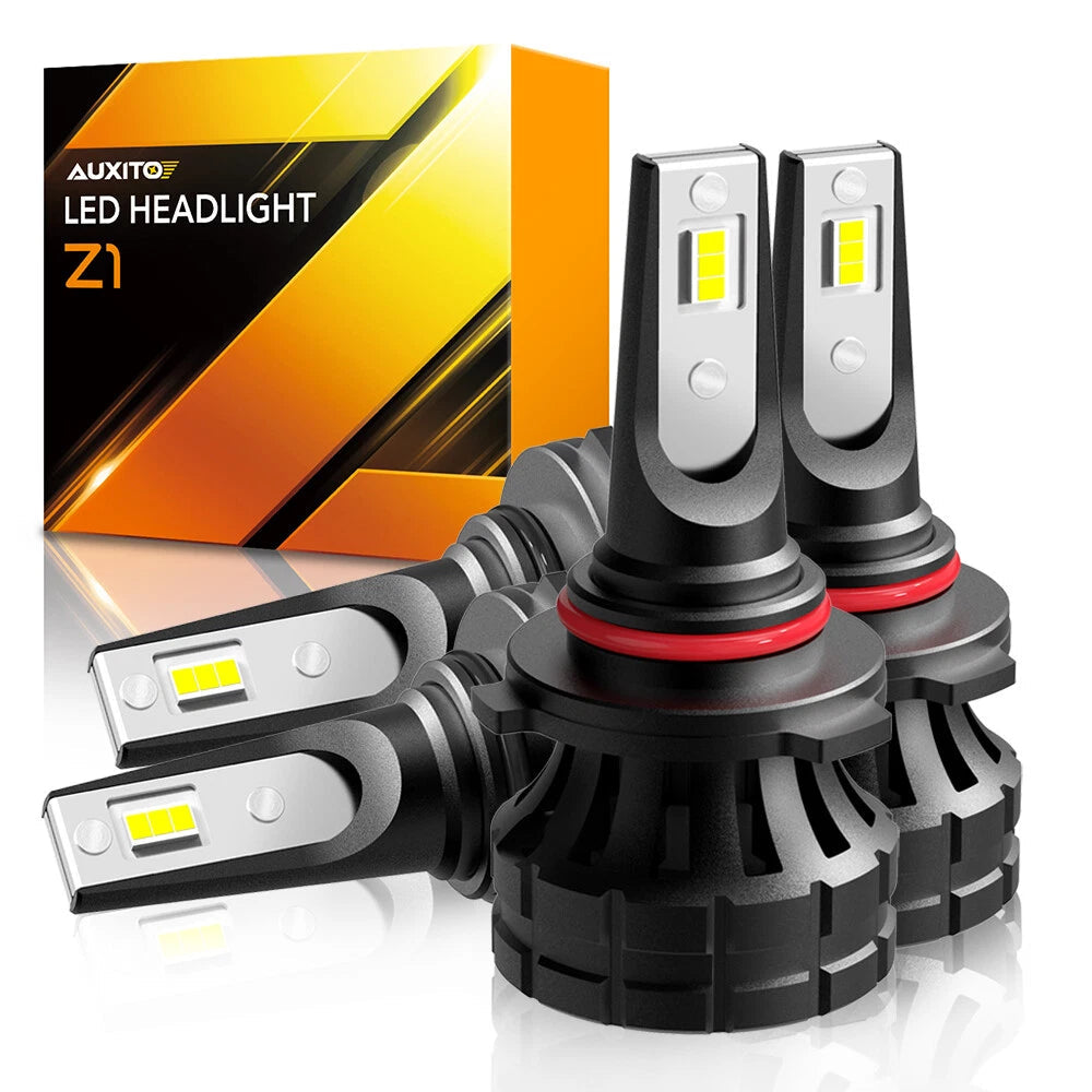 4X AUXITO 9005 HB3 9006 LED Headlight Bulbs High Kit Beam 6000K White 20000LM Z1 AUXITO