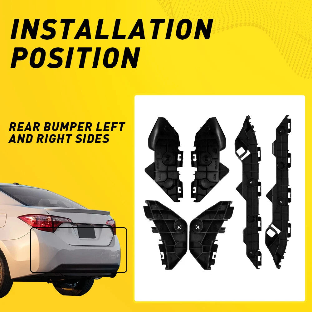 Bumper Bracket For 2009-2013 Corolla Toyota Set of 2 Rear Left & Right Side EOA 6B93BC-57