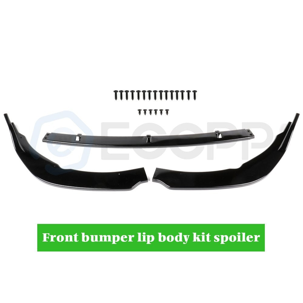 3PC For 2019-2020 Toyota Camry Gloss Black Front Bumper Lip Spoiler Splitter 6B93BC-57