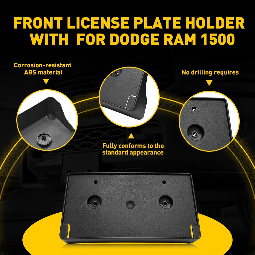 For 2019 2020 2021 2022 Dodge Ram 1500 License Plate Tag Mounting Bracket Front 6B93BC-57