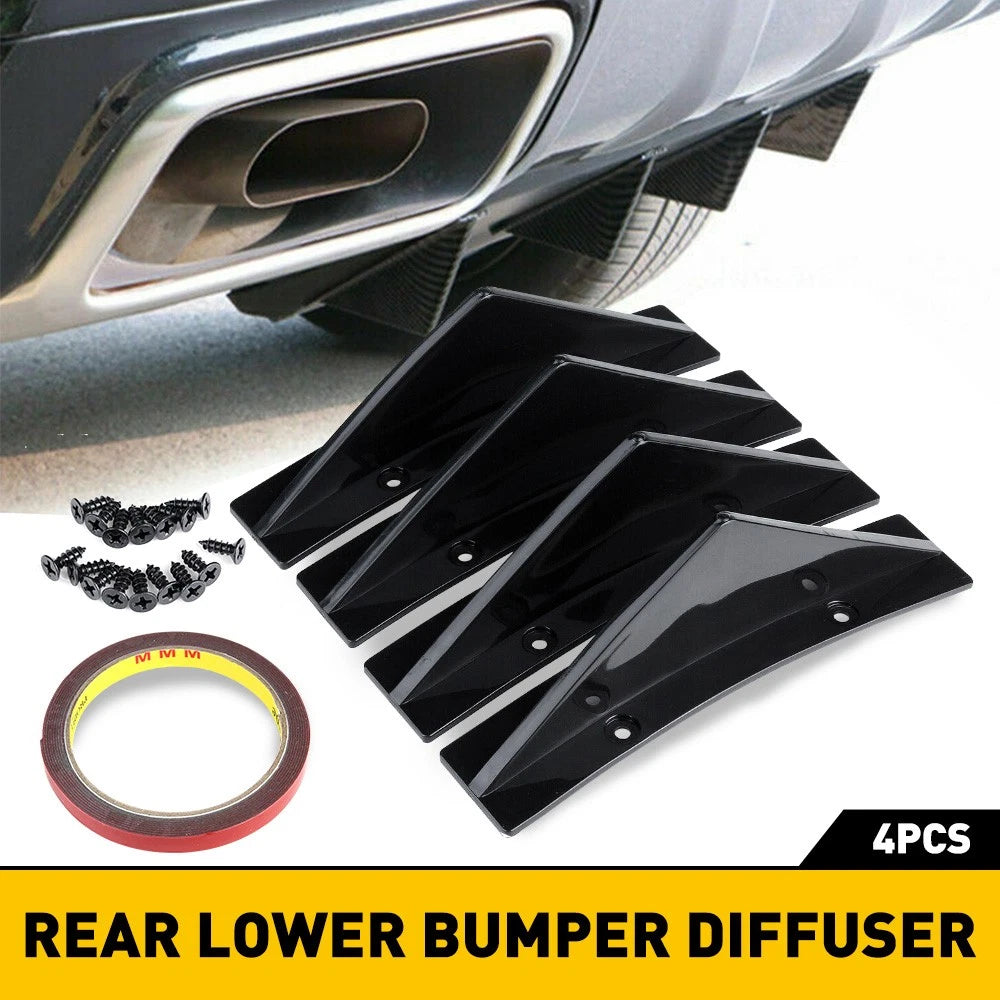 For Dodge Charger SXT RT SRT Rear Bumper Diffuser Shark Fin Spoiler Lip Splitter 6B93BC-57