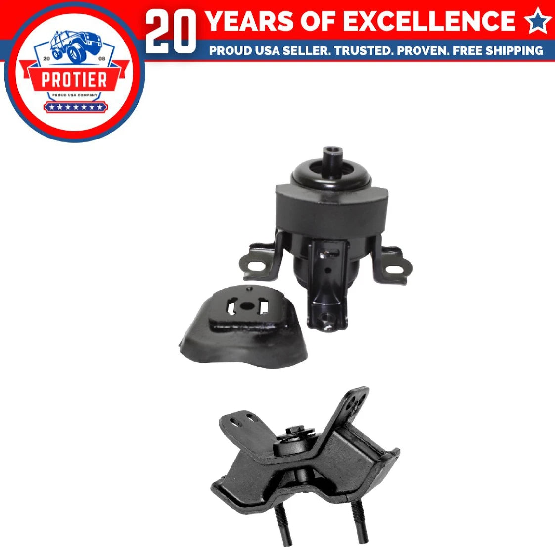 Front Engine Motor & Left Trans Mount Fit 1998-2003 Toyota Sienna 3.0L Replaces 6B93BC-57
