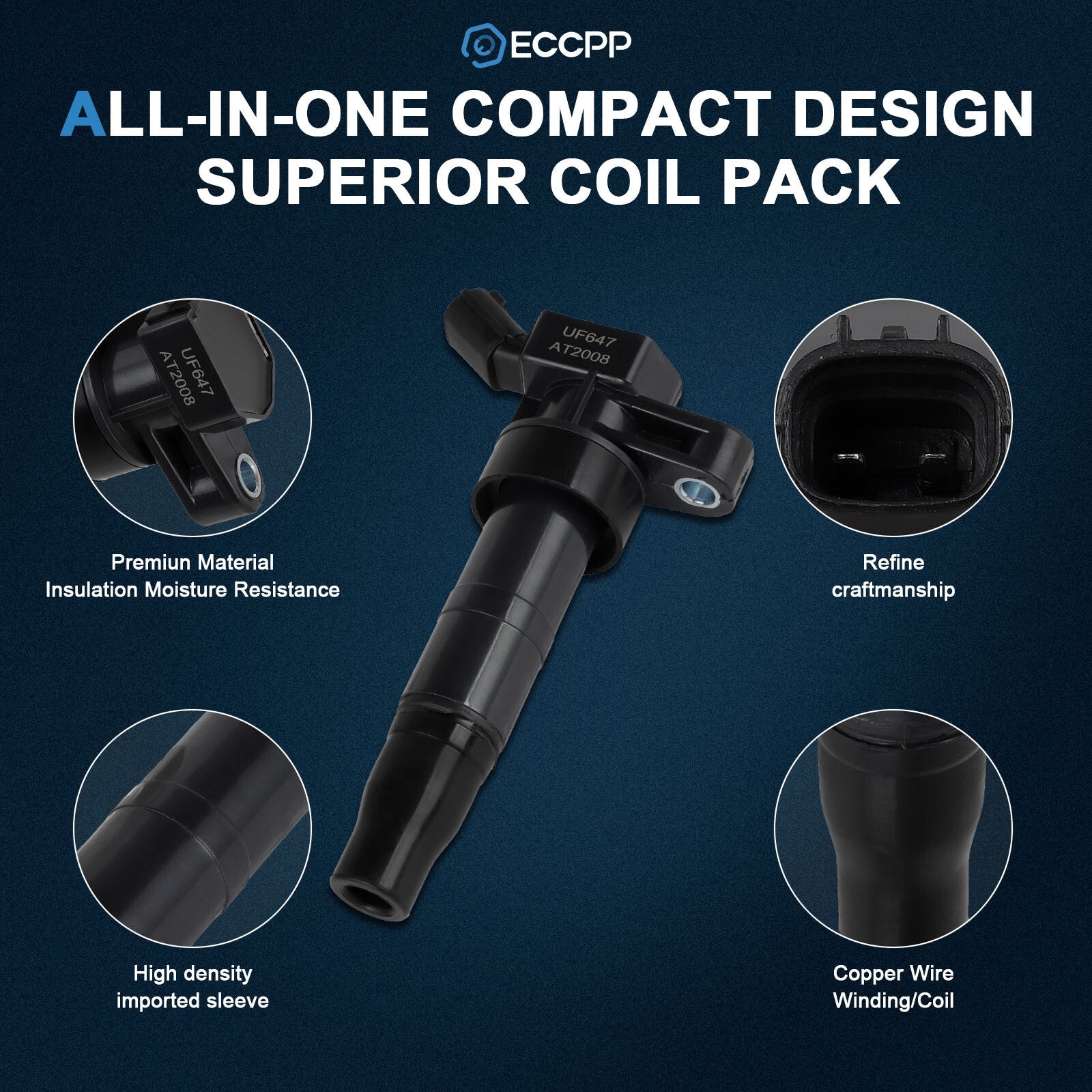 ECCPP 8 Ignition Coils For 2011-2016 Kia Sportage 11-14 Hyundai Sonata 2.0L L4 6B93BC-57