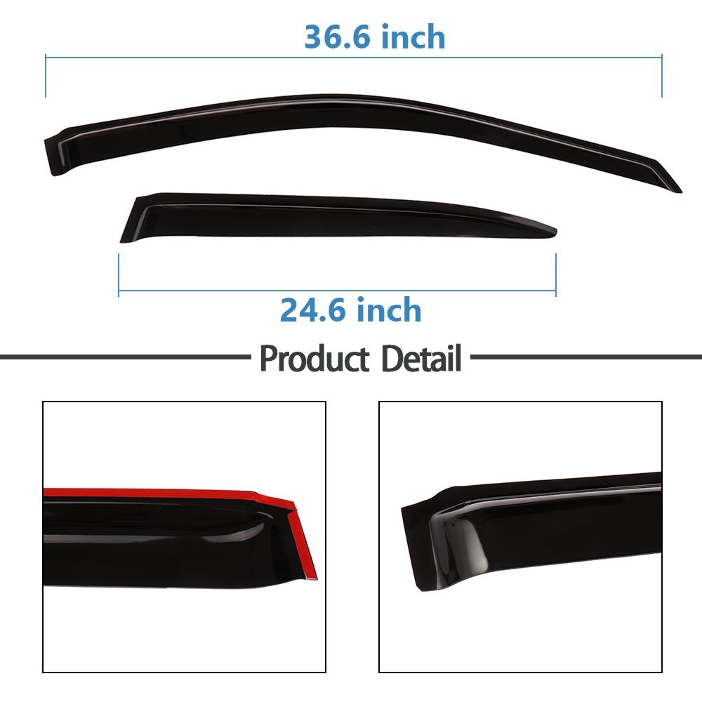 Window Visor Vent Rain Shades Guards Deflectors For 02-05 Honda Civic Sedan 6B93BC-57