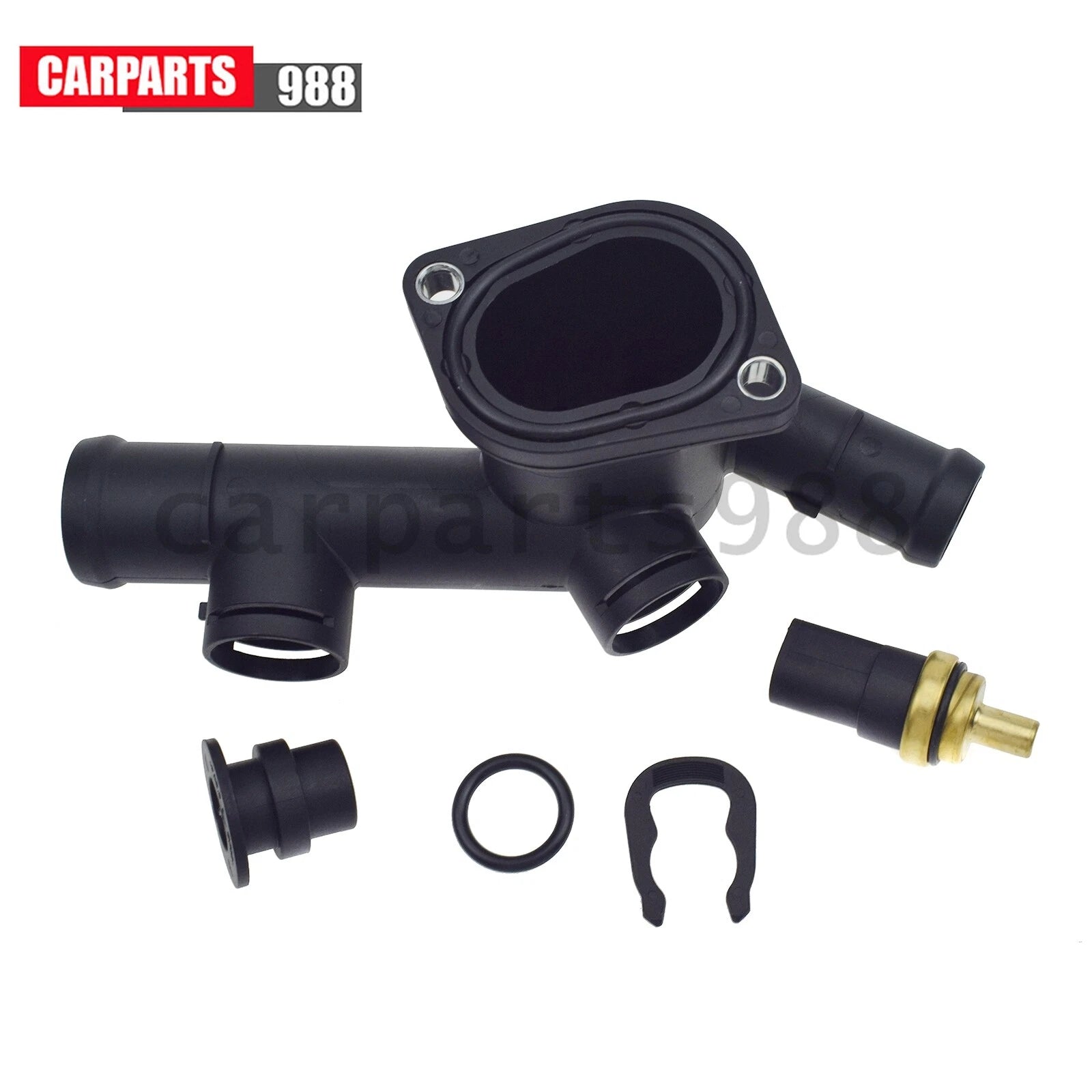 Coolant Flange Connector w/Sensor + Sealing Plug For VW Beetle 2.0L 06A121132C 6B93BC-57