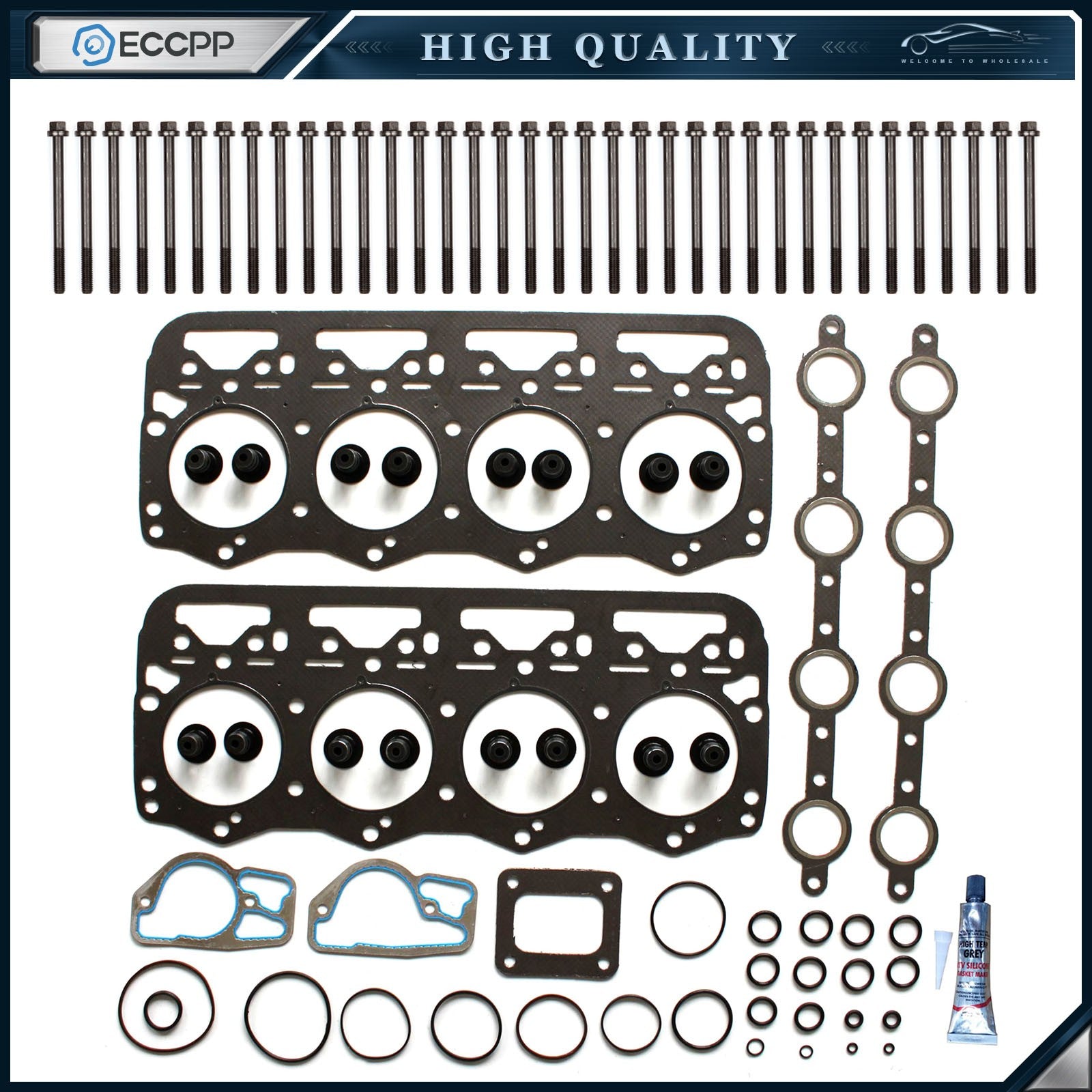 ECCPP Head Gasket Bolts Set For 94-03 Ford E350 E450 F250 F-350 Turbo 7.3L F K M ECCPP
