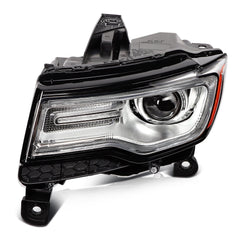 Pair Kit HID Headlights Assembly For 2014-2016 Jeep Grand Cherokee Black Amber 6B93BC-57