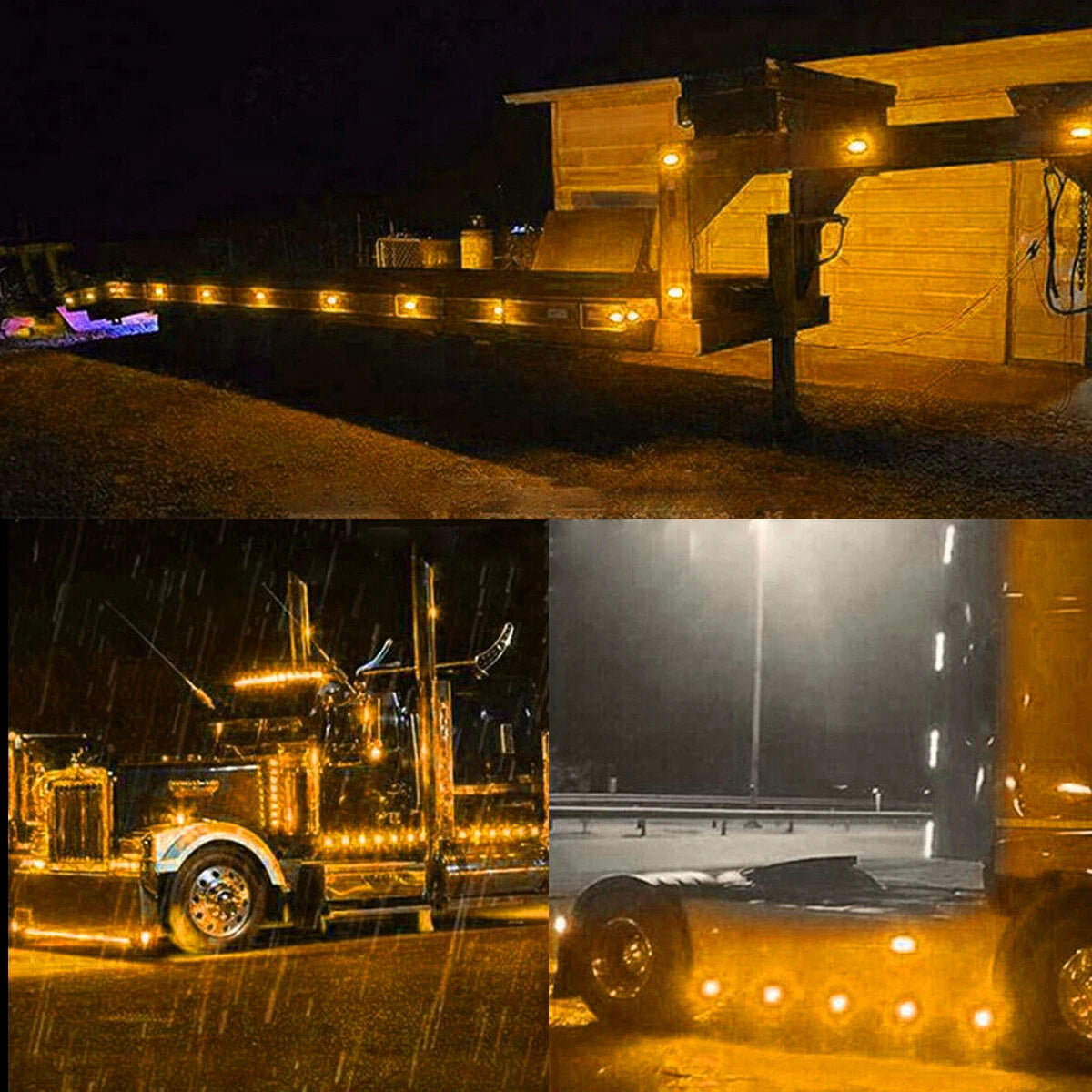 4X 4-LED Side Marker Amber Lights Clearance Light Truck Trailer RV Waterproof EA 6B93BC-57