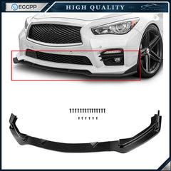 Front Bumper Lip Trim Spoiler Fits 2014-2017 Infiniti Q50 Base Painted Black KOEEP