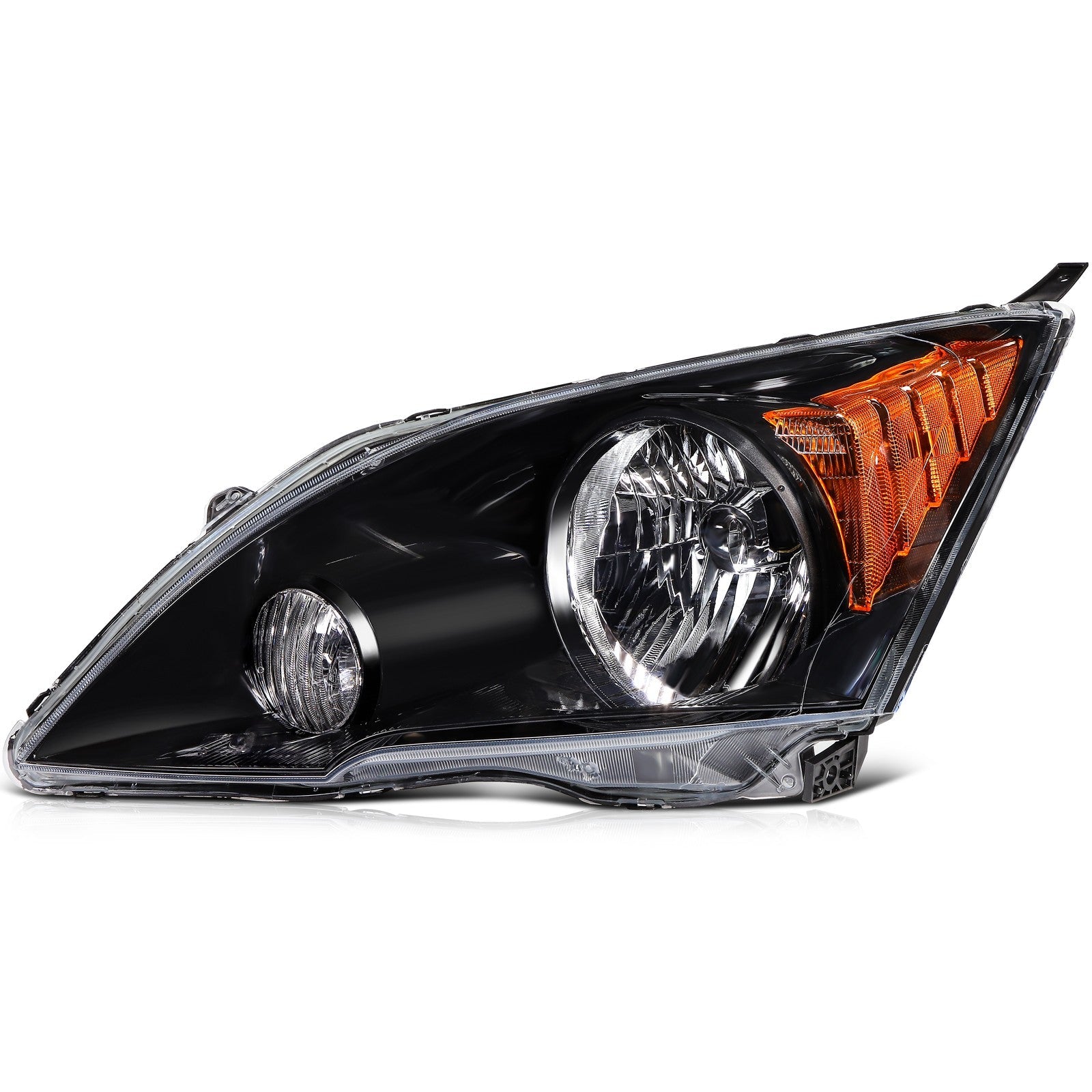 ECCPP Headlights Assembly For Honda CR-V CRV 2.4L 2007-2011 Pair Kit Black Amber 6B93BC-57