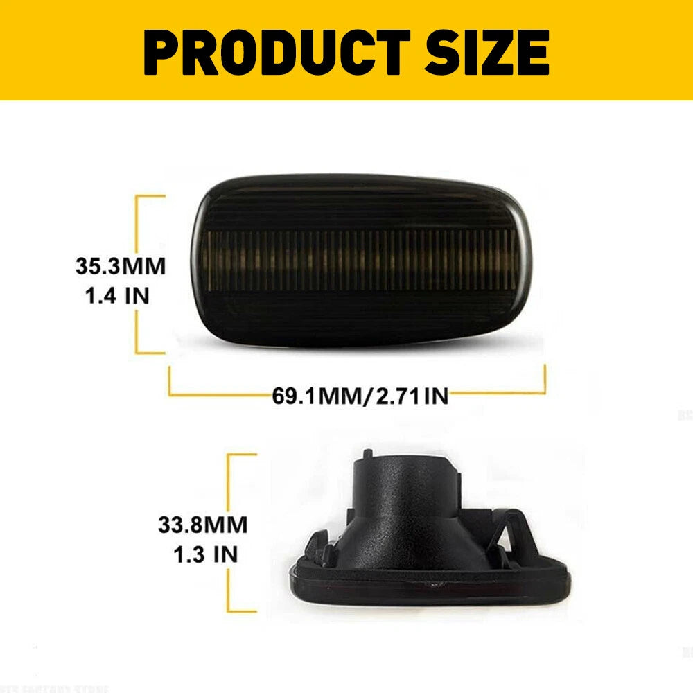 For 2004-06 Scion xB Smoke 2pc Lens Dynamic LED Marker Side Blinker Light Lamp 6B93BC-57