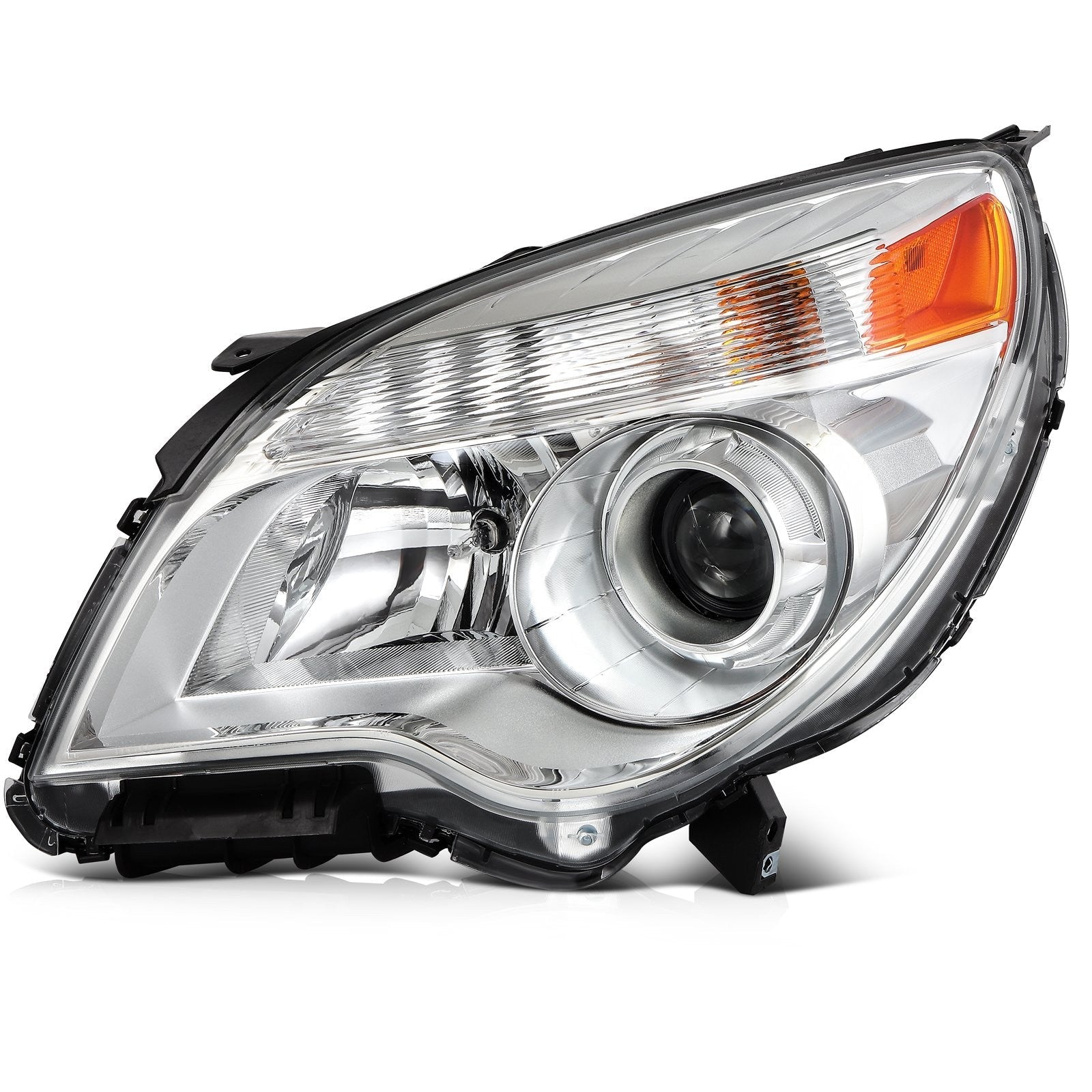 Pair Halogon Headlights Assembly For 2010-2015 Chevrolet Equinox Chrome Amber 6B93BC-57