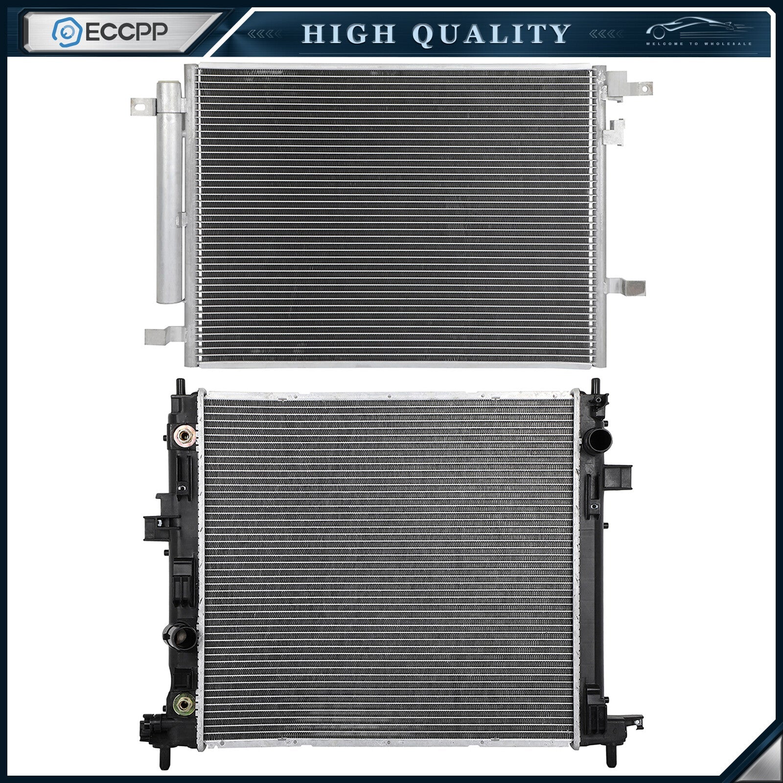 Aluminum Radiator & AC Condenser Cooling Kit For 2016-2018 2019 Cadillac ATS 6B93BC-57