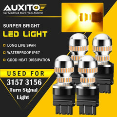 4x AUXITO Yellow Amber 3157 LED DR Turn Signal Parking Light Blinker Corner Bulb AUXITO