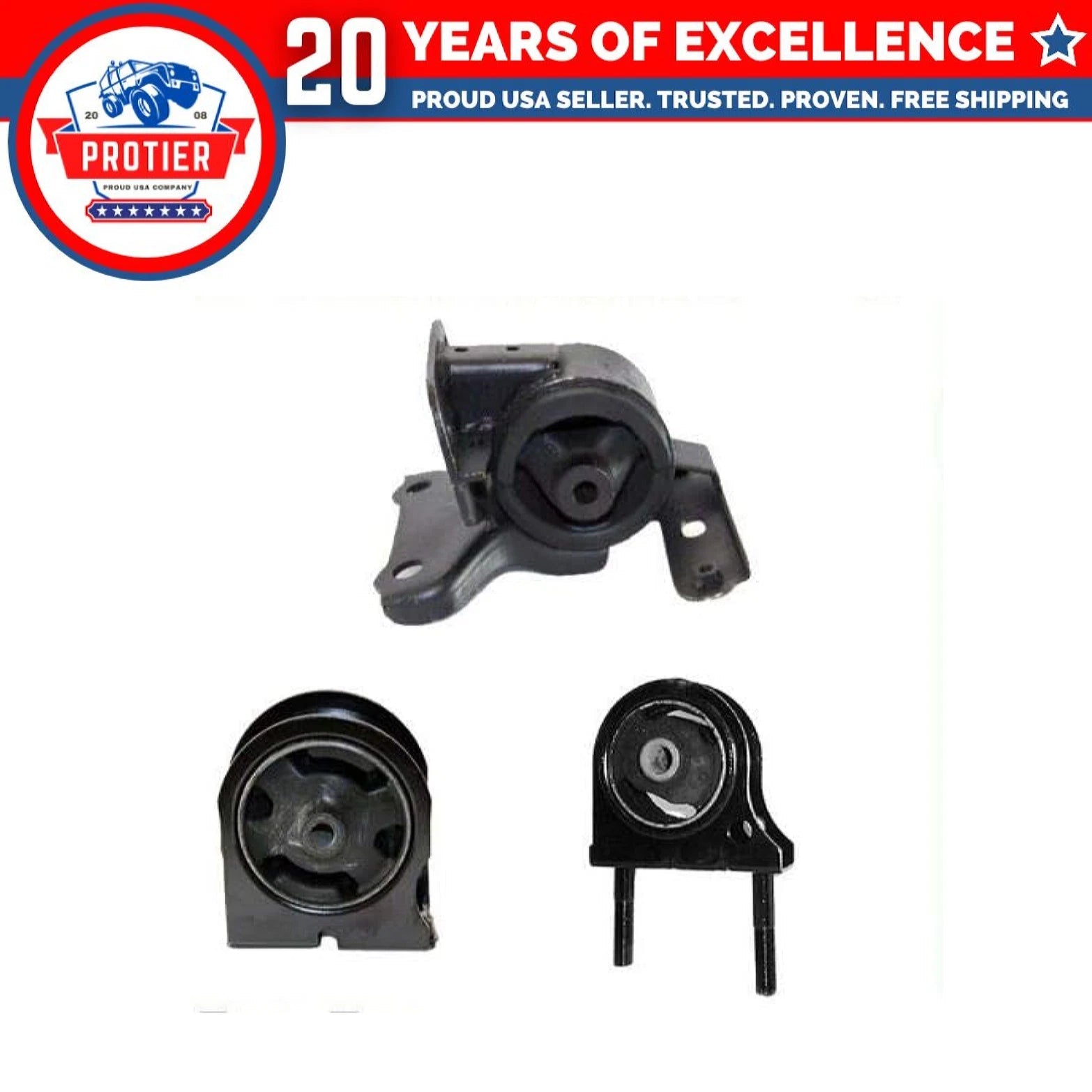 Fits 1998-2000 Toyota RAV4 2.0L Front & Rear Motor Mount & Trans Mount 3PCS : 6B93BC-57
