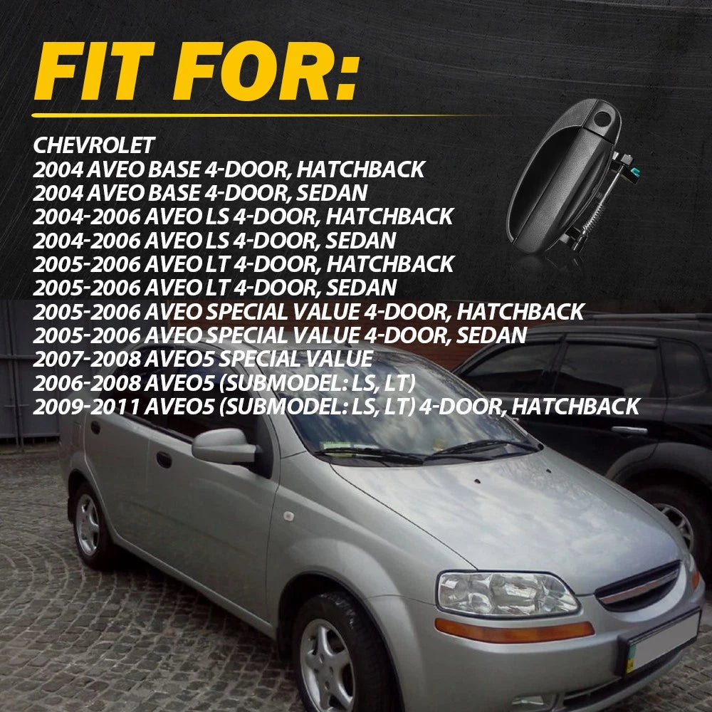 Set of 4 For 2004-2008 Chevy Aveo Outside Door Handles Front Rear Left Right EOA 6B93BC-57
