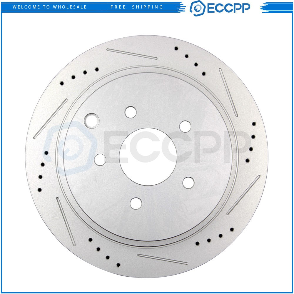 For Infiniti FX35 FX45 Nissan Murano Rear Brake Rotors Ceramic Pads Drill Slot 6B93BC-57