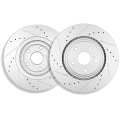 Front Drilled Rotors + Brake Pads for Toyota Sienna Highlander Lexus RX350 NX300 6B93BC-57