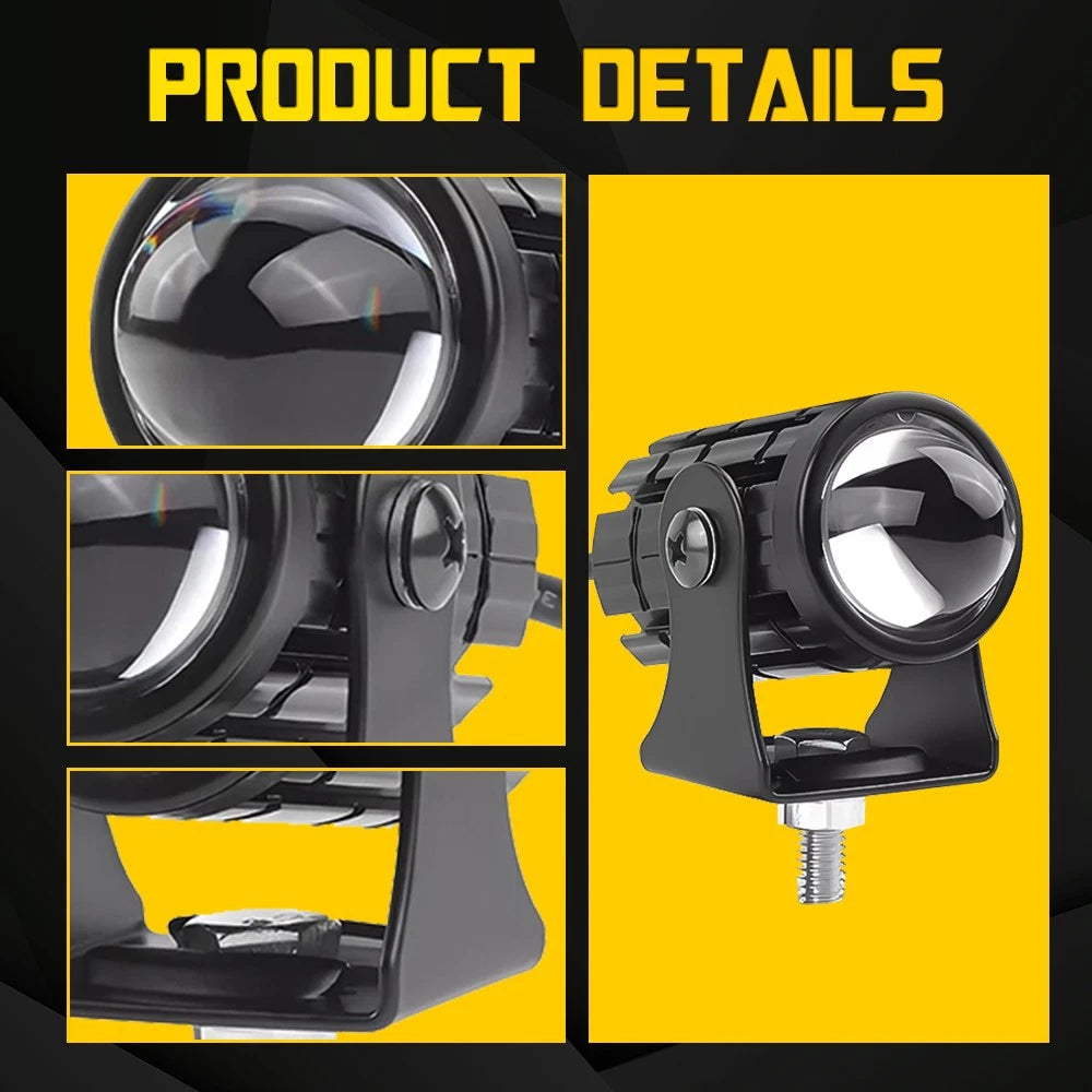 Motorcycle Auxiliary LED Light Driving Spotlights White/Amber Fog Light Truck EA 6B93BC-57