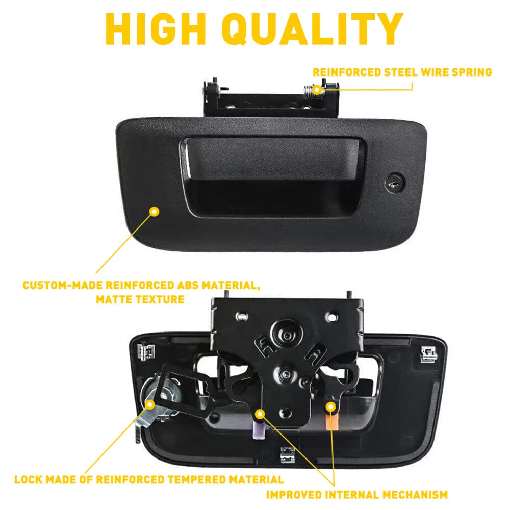 Tailgate Handle Latch w/Lock & Bezel For 2007-2014 Chevy Silverado GMC Sierra 6B93BC-57