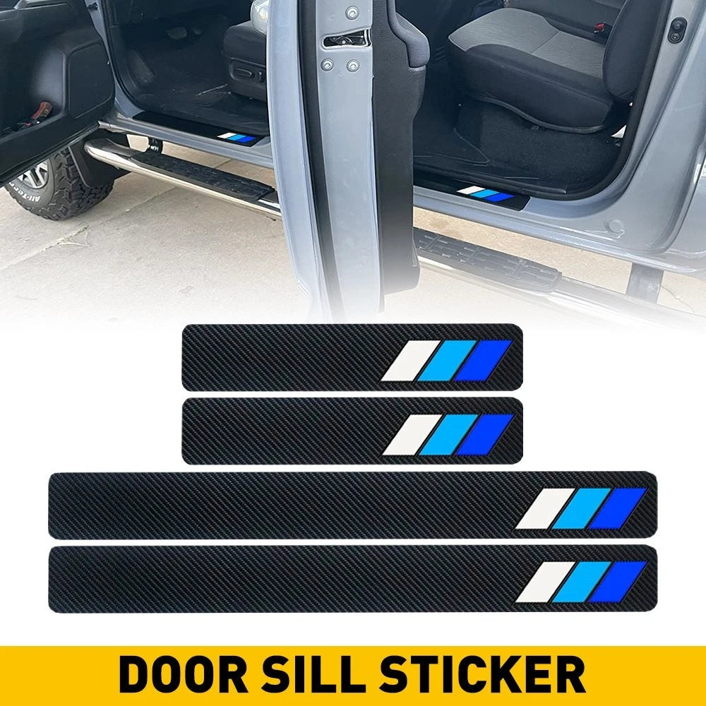 4x Accessories Carbon Fiber Car Door Sill Sticker Protector 2021 for Toyota EOA 6B93BC-57